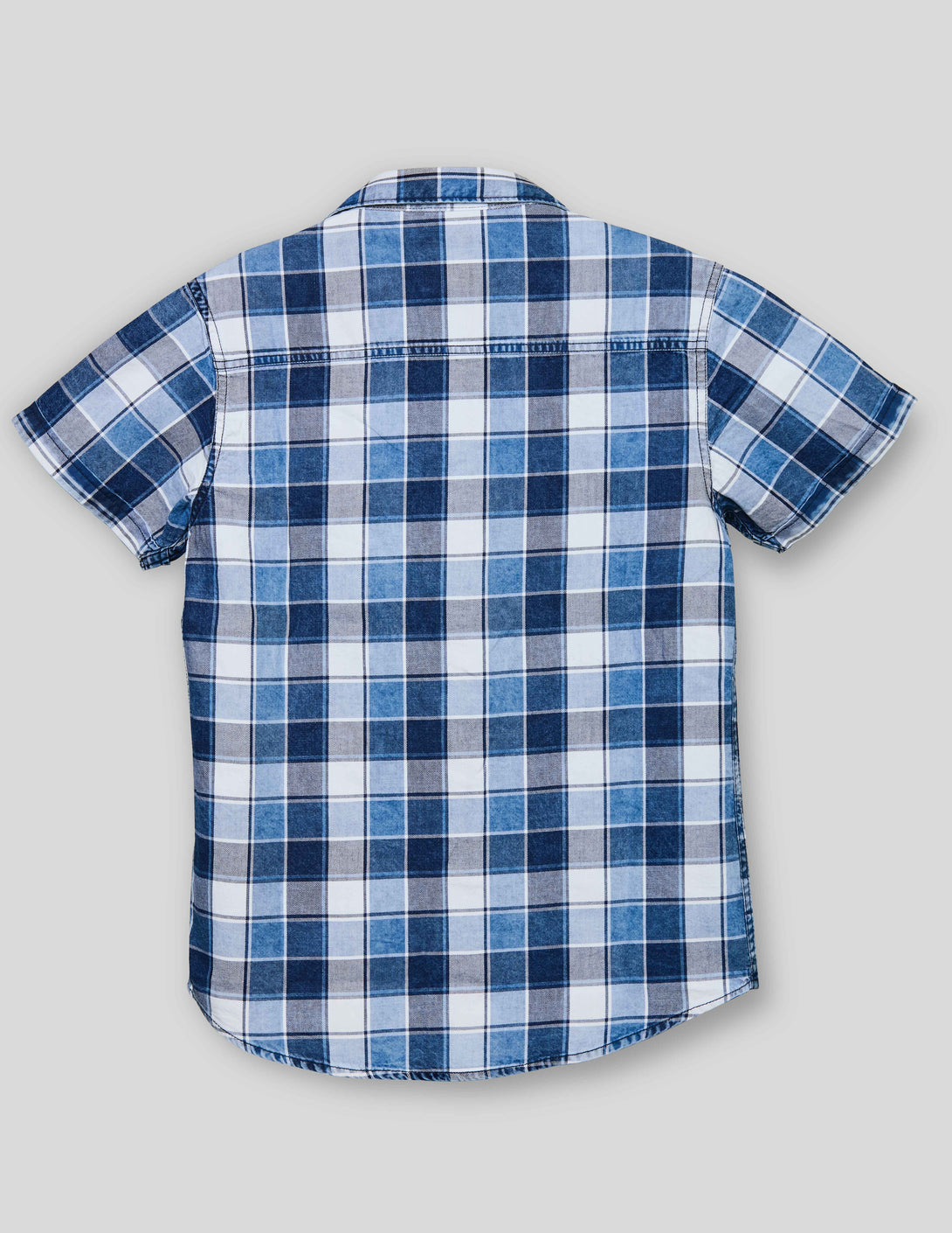 Ruff Indigo Checks Shirt With Tee